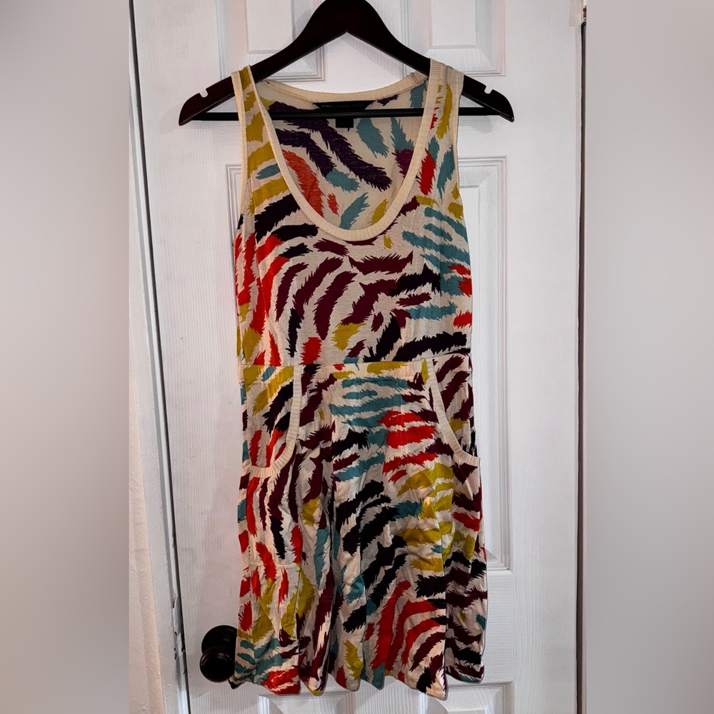 Marc by Marc Jacobs| Woman Cream Purple Blue Multi Wild Side Sleeveless Dress